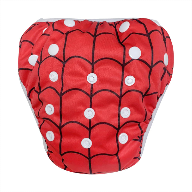 Adjustable Swim Diapers Size 2 3 4 Reusable Swim Diaper for New Born Infant Baby Toddlers Under 20 Lbs Anti Solids Leak & Water Resistant Swimming Diapers (Spiderman Adjustable)